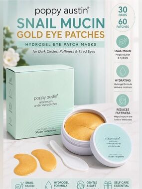 Poppy Austin Snail Mucin Gold Hydrogel Eye Patches